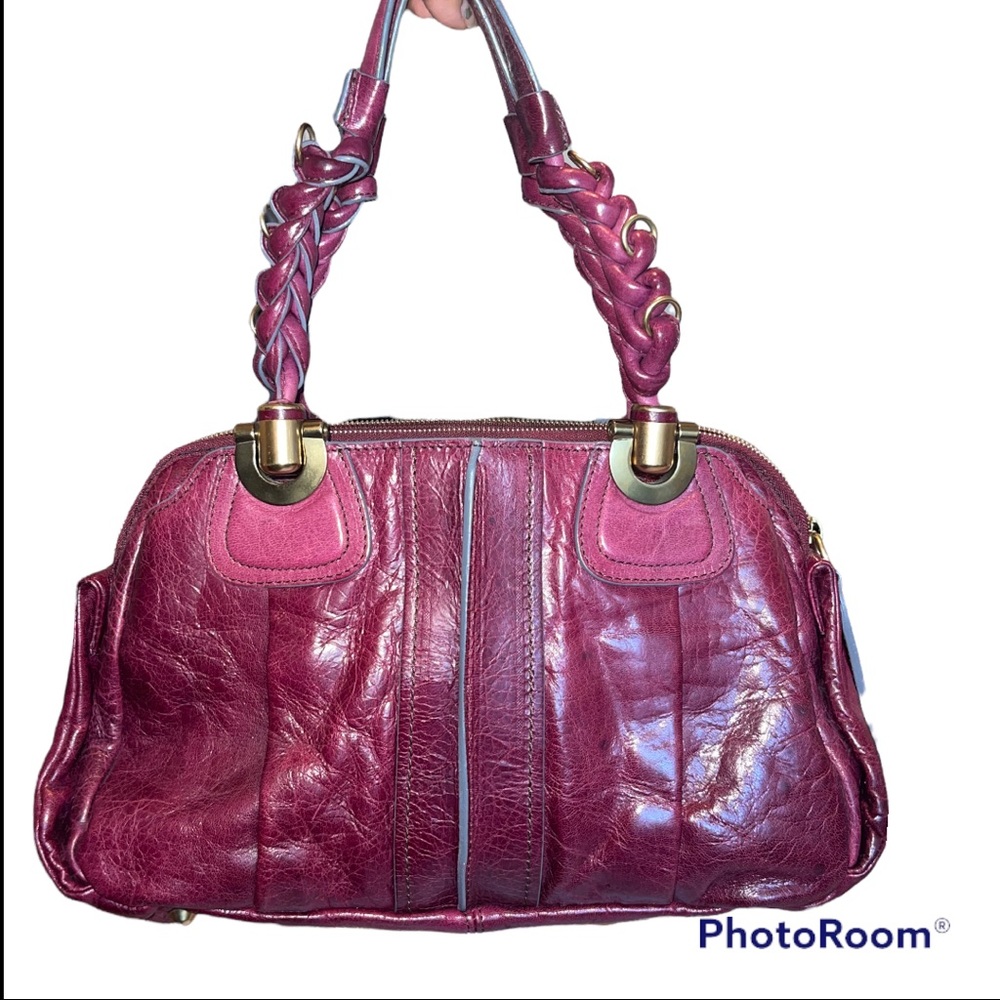 Chloé leather shoulder bag. Purple leather - Picture 7 of 17
